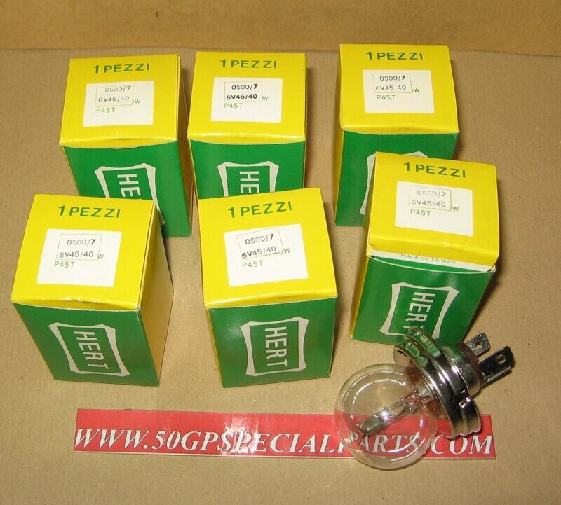 LAMPADINA HERT 0500/7 6V 45/40W P45T  N.6 PZ. OFFERTA