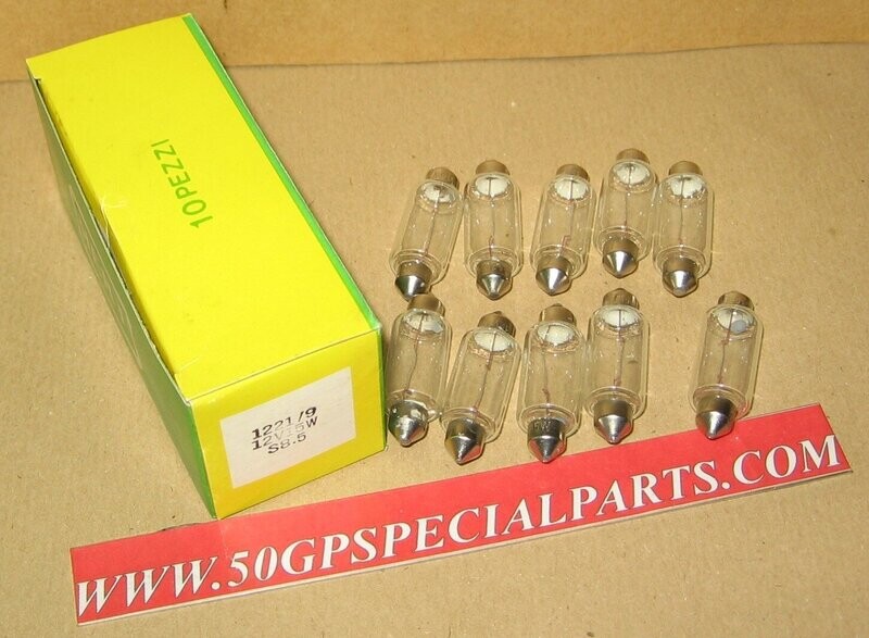 LAMPADINA HERT 1221/9 12V. 15W S8.5 SCATOLA N. 10PZ.