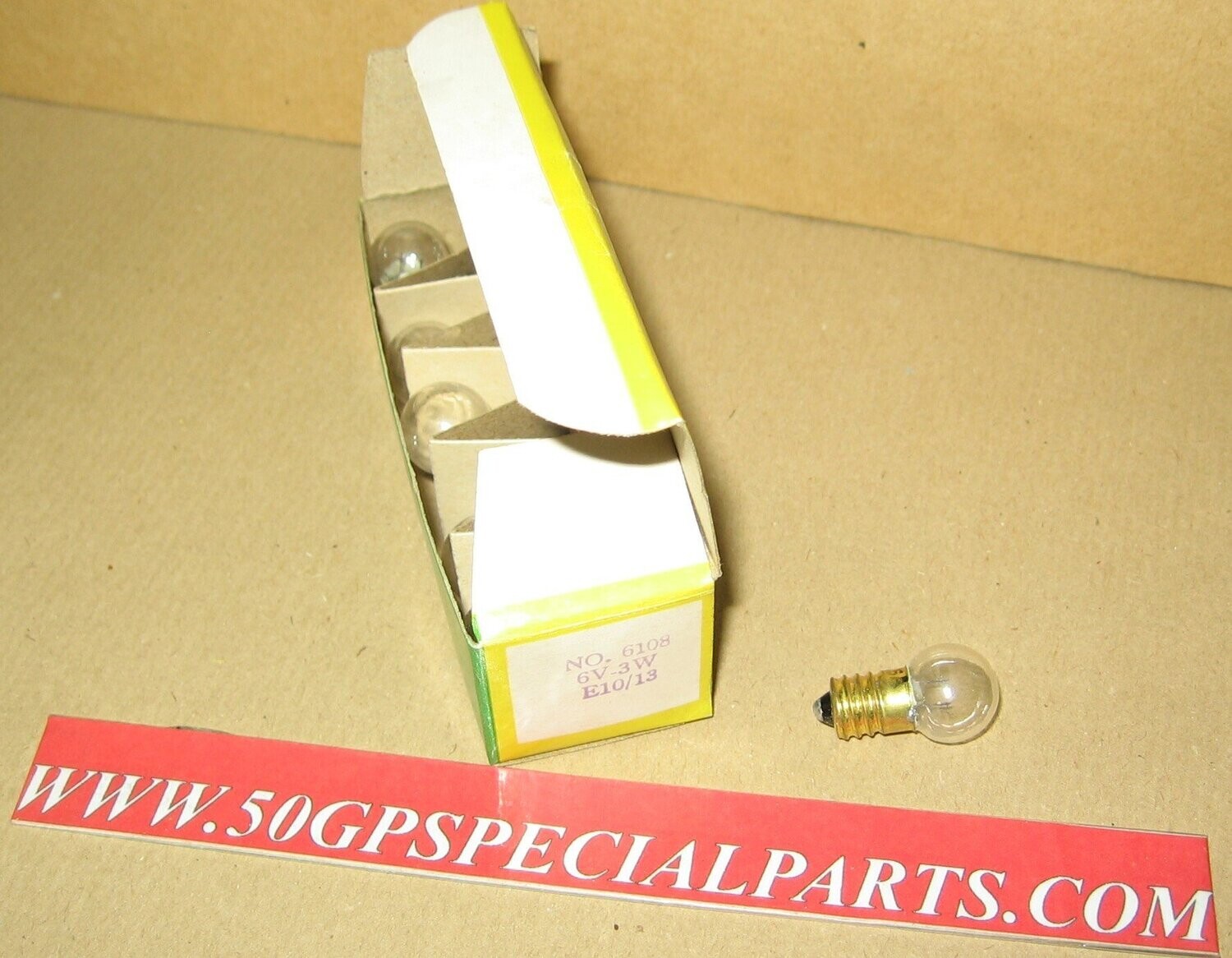 LAMPADINA HERT NO.6108 6V. 3W E10/13  SCATOLA N. 10PZ.