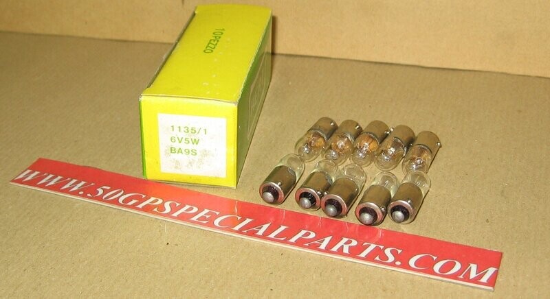 LAMPADINA HERT 1135/1  6V. 5W  BA9S SCATOLA N. 10PZ.