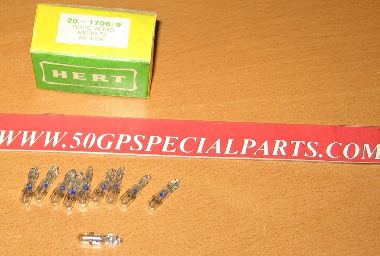 ​LAMPADINA HERT 20-1706/9 TUTTO VETRO MICRO T5 6V 1.2W  SCATOLA N.10PZ.