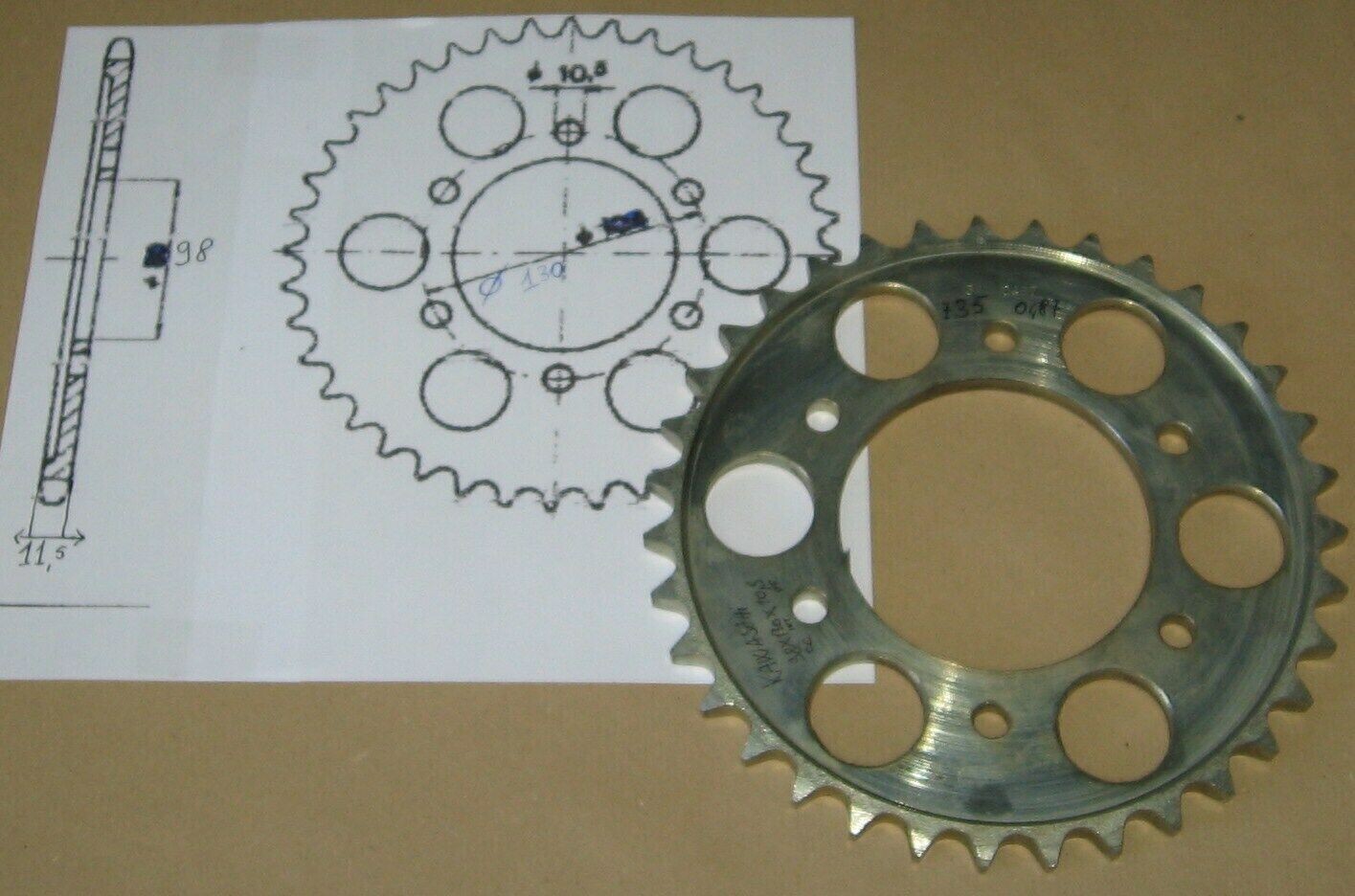 KAWASAKI 900 1000 1200 ? CORONA Z35 COD. 0487 PASSO CATENA 632