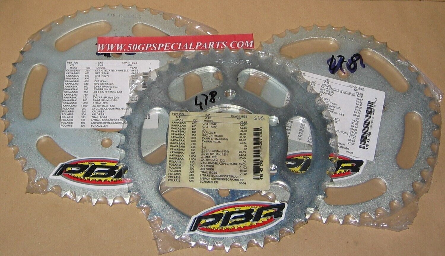 KAWASAKI 250/1000 POLARIS 250/500  ​CORONA PBR  Z  42 Z 43 Z 45 COD. 478