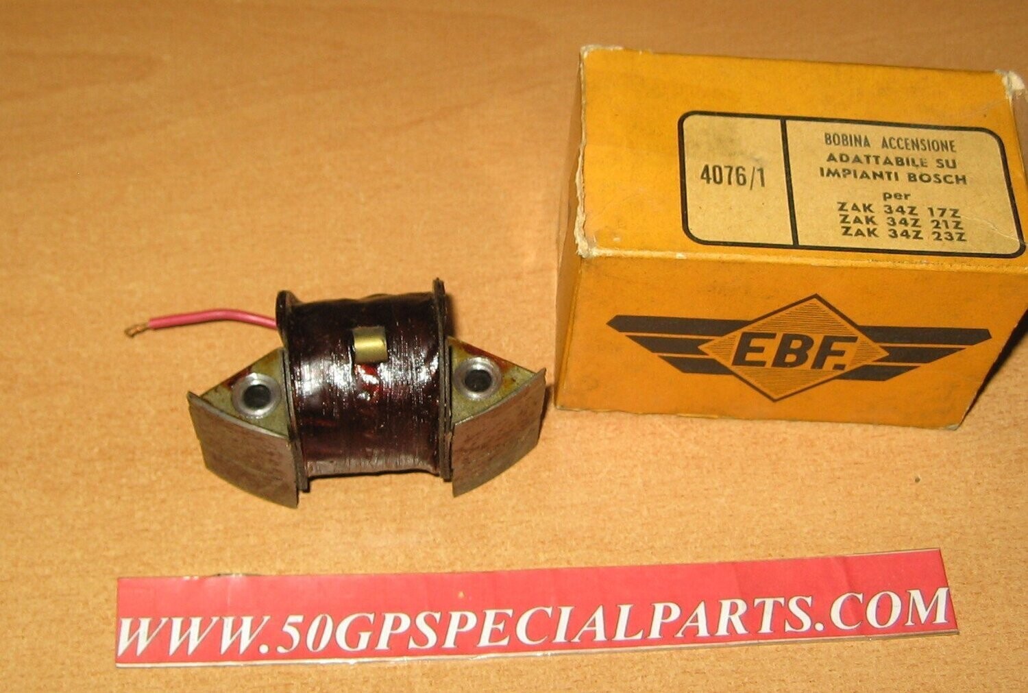 ZAK 34Z 17Z ZAK 34Z 21Z  ZAK 34Z 23Z BOBINA ACCENSIONE  EBF 4076/1IMPIANTO BOSCH