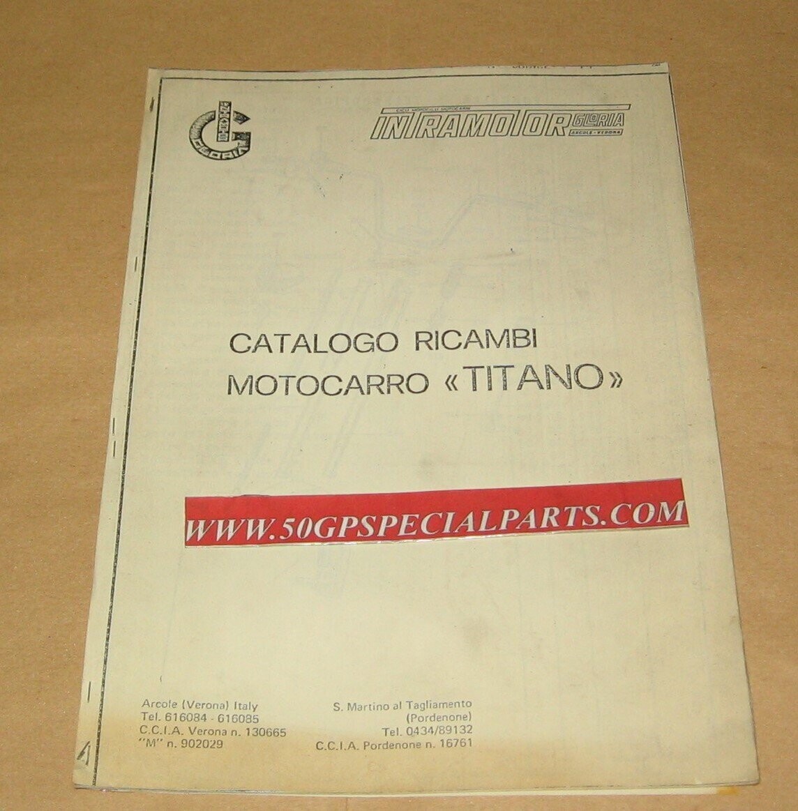 INTRAMOTOR  CATALOGO RICAMBI MOTOCARRO TITANO