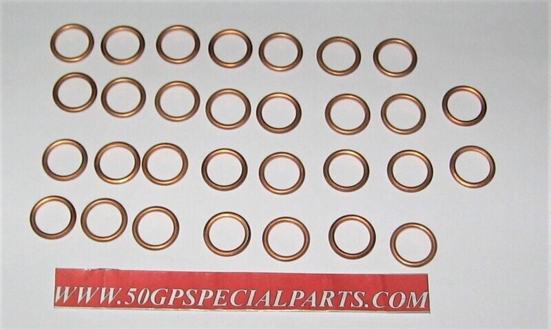 GUARNIZIONE SCARICO RONDELLA COMPRESSIONE IN RAME D.16x22x3  N.30 PZ.