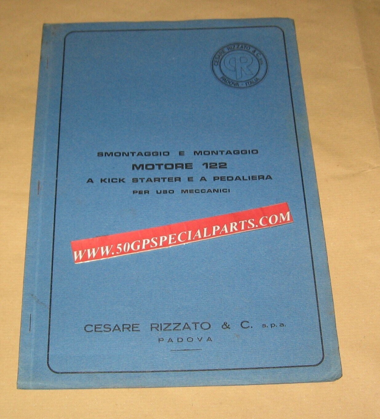 RIZZATO CATALOGO SMONTAGGIO MONTAGGIO MOTORE 122  KICK STARTER PEDALIERA