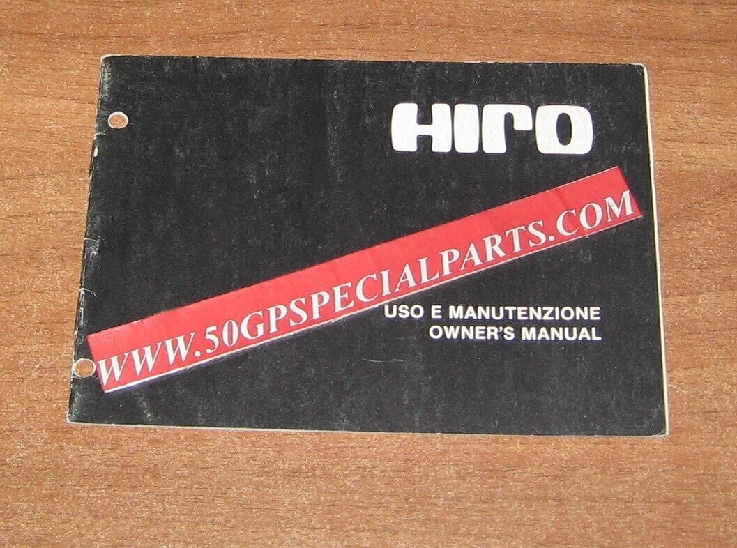 HIRO 125 REG. 125 CR 250 REG. 250CR OPUSCOLO USO E MANUTENZIONE