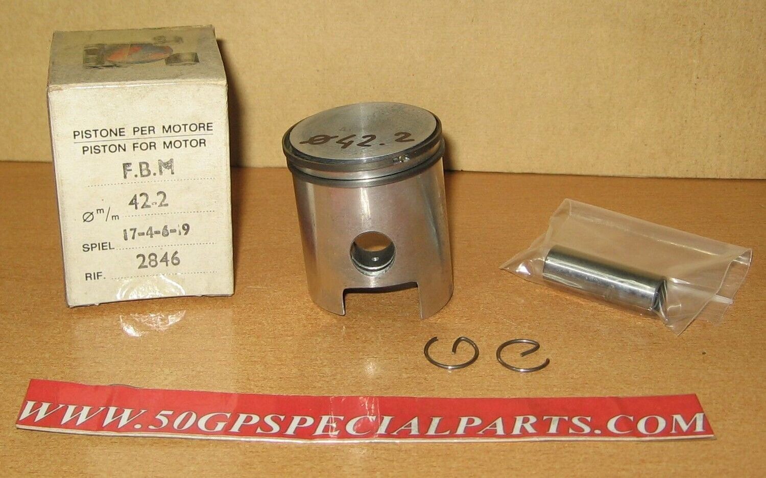 MINARELLI P6 P4 60cc. PISTONE ASSO D. 42,2 TESTA PIATTA