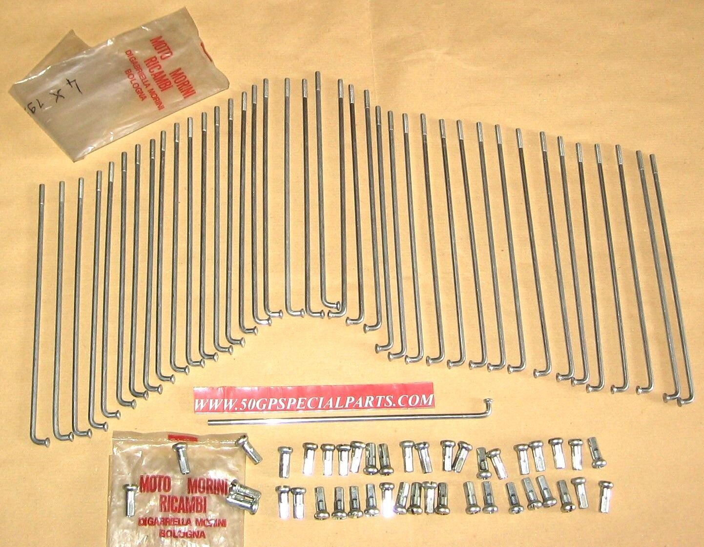 MOTO MORINI 500 350 250 125cc. 4T. SET N.40 RAGGI RUOTA D.4X195mm
