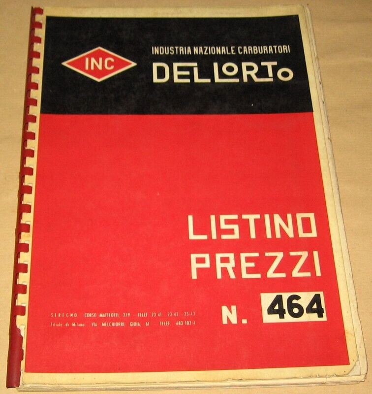 DELLORTO CATALOGO LISTINO PREZZI 464