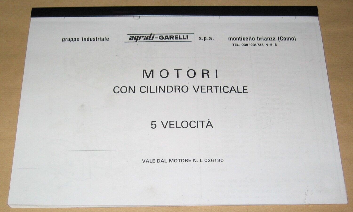 AGRATI GARELLI CATALOGO FOTOCOPIA