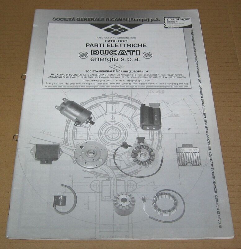 ACCENSIONI DUCATI ENERGIA PARTI ELETTRICHE  FASCICOLO 7/C 2005