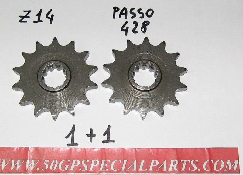 PIGNONE Z14 N.2PZ passo catena 428 MINARELLI MR6 ACCOSSATO 80  FANTIC CROSS REGOLARITA' STRADA KRAMER