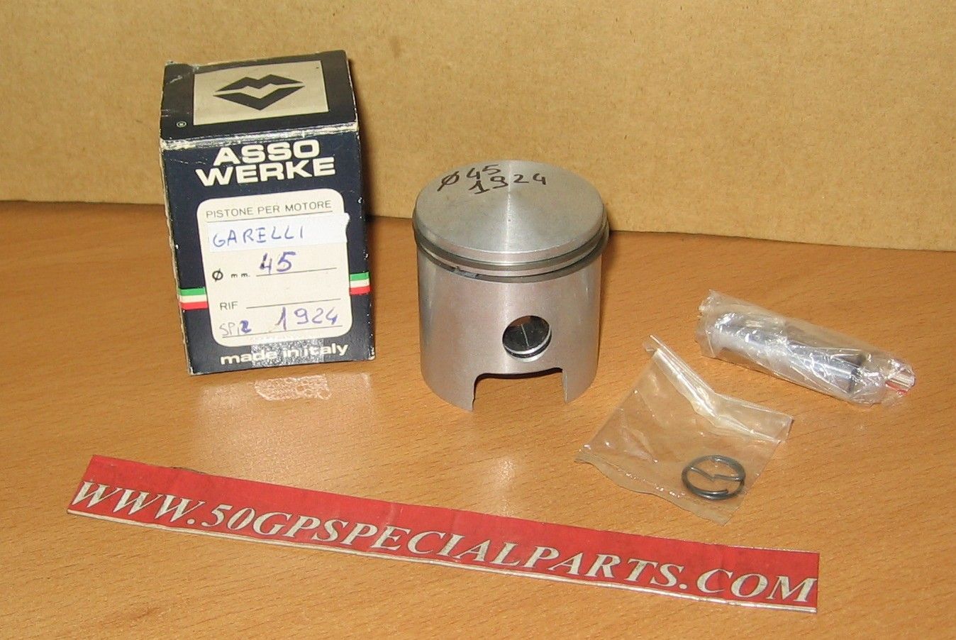 GARELLI 75cc 2T. PISTONE ASSO  DIAMETRO 45mm GARELLI 75cc 2T. PISTONE ASSO  DIAMETRO 45mm