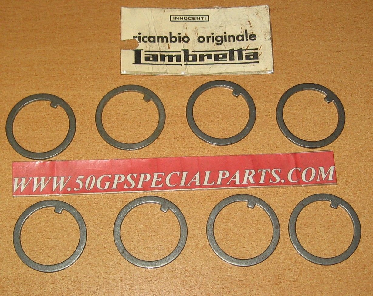RONDELLA SICUREZZA GHIERA STERZO SET N.8 PZ  COD.19061025 LAMBRETTA INNOCENTI 125 150 175 TV 200