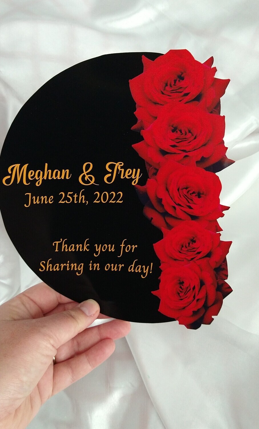 Red Roses Charger Insert | Wedding Reception | Menu