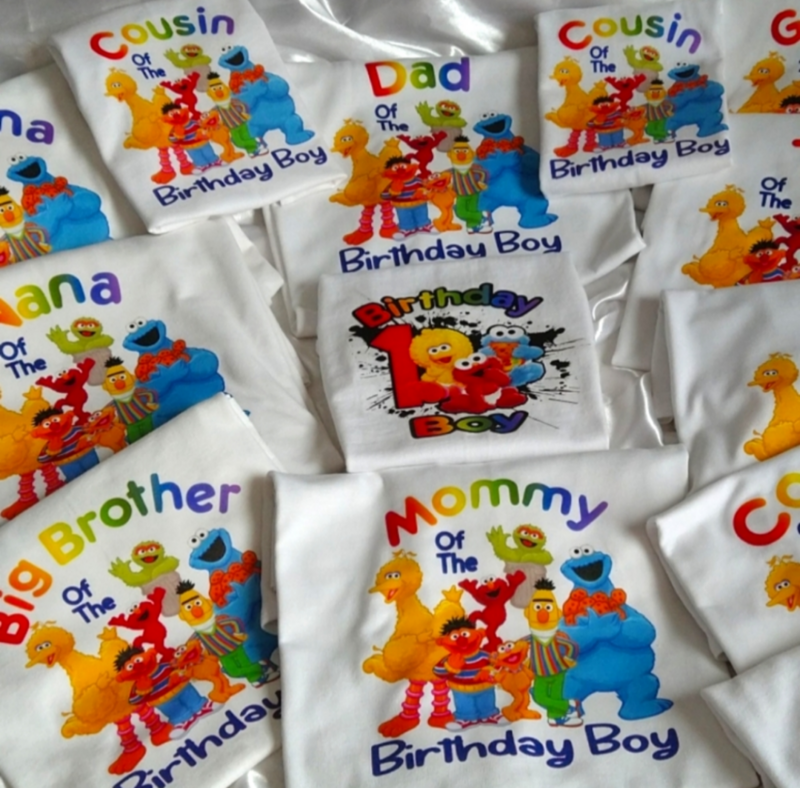 Sesame Street Themed Birthday Party Family Shirts
