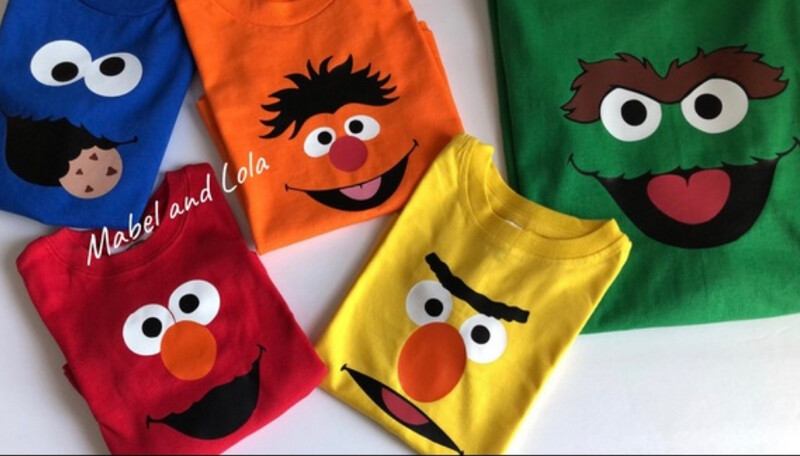 Character Matching Family Costume Shirts | Best Friends Halloween Costumes| Elmo Cookie Sesame Street  T-Shirt
