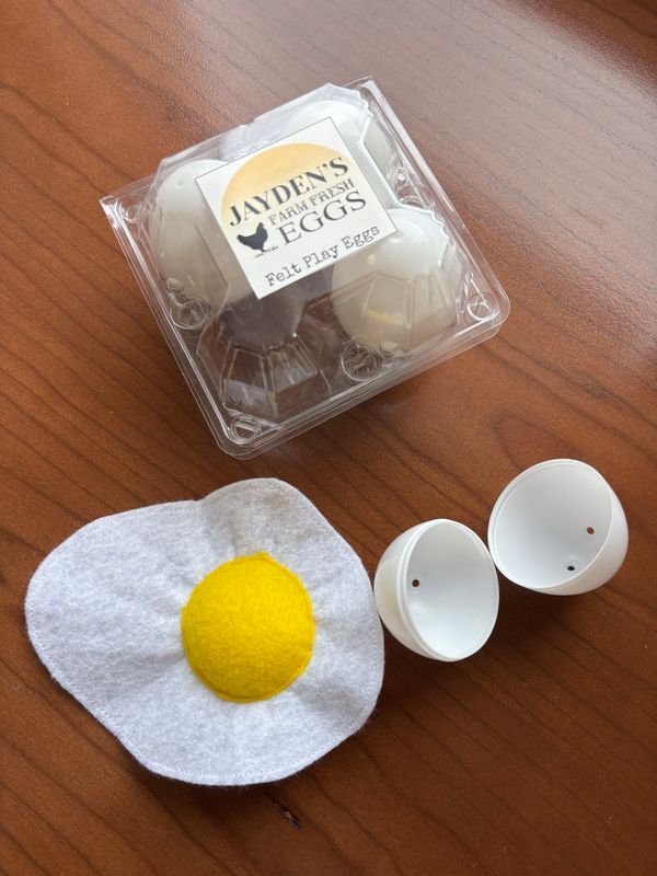 Felt Play Eggs with Personalized Carton