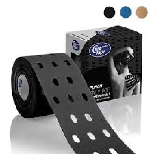 Kinezioloģiskie teipi Cure Tape PUNCH, Krāsa: Melna
