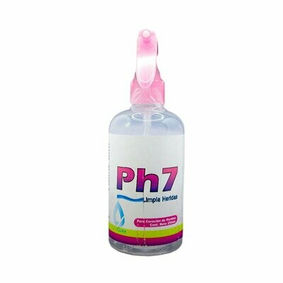 PH 7 250ML LIMPIA HERIDAS PROPIEDADES ANTISEPTICAS DE ACCION PROLONGADA, NO CONTIENE ANTIBIOTICOS, ACTUA SOBRE TERMINACIONES NERVIOSAS DISMINUYENDO EL DOLOR EN LAS CURACIONES. PH 7 250ML LIMPIA HERIDAS PROPIEDADES ANTISEPTICAS DE ACCION PROLONGADA, NO CONTIENE ANTIBIOTICOS, ACTUA SOBRE TERMINACIONES NERVIOSAS DISMINUYENDO EL DOLOR EN LAS CURACIONES.