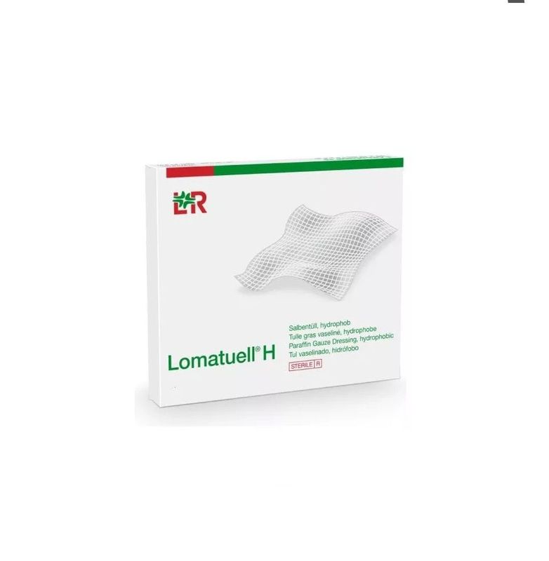 LOMATUELL H Apósito de gasa parafinada, hidrofóbico de 10x10cm pieza