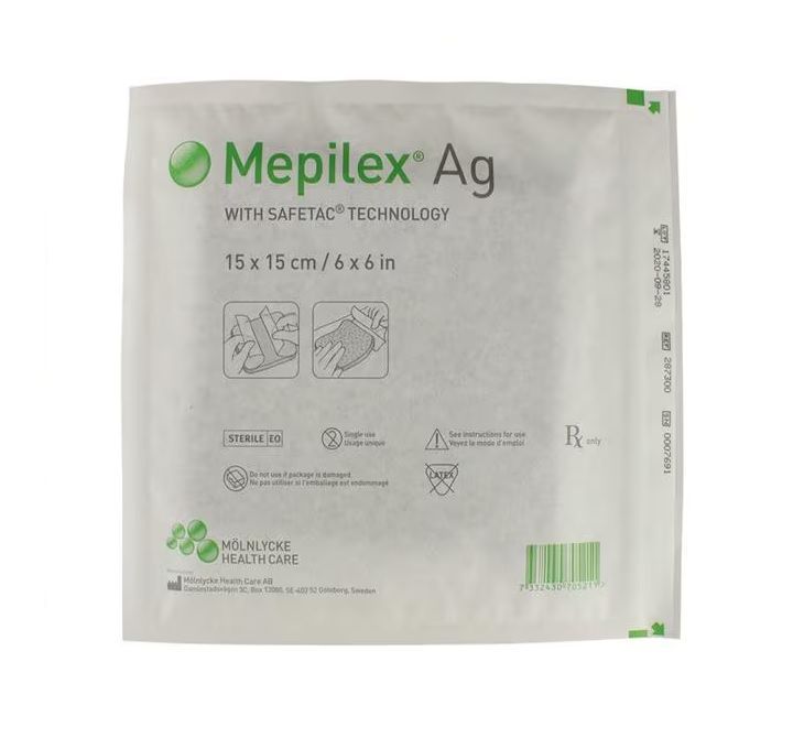 MEPILEX AG DE 15X15CM ANTIMICROBIANO