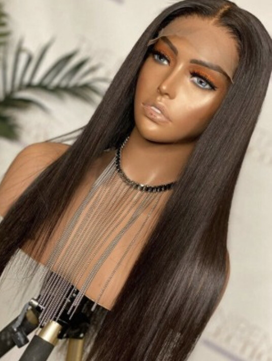 Laced Straight Wig 100% Human Brazilian Straight Hair HD 