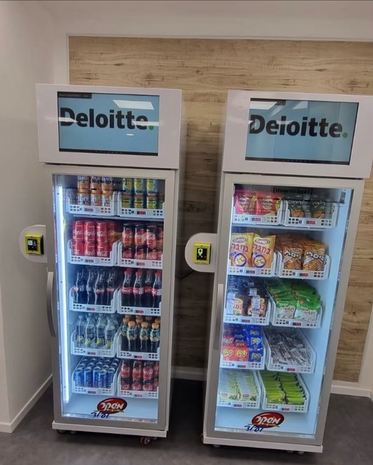 Swipe and grab and go smart fridge vending machine