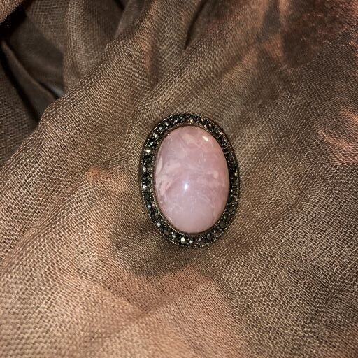 Rose Quartz Cabochon Brooch