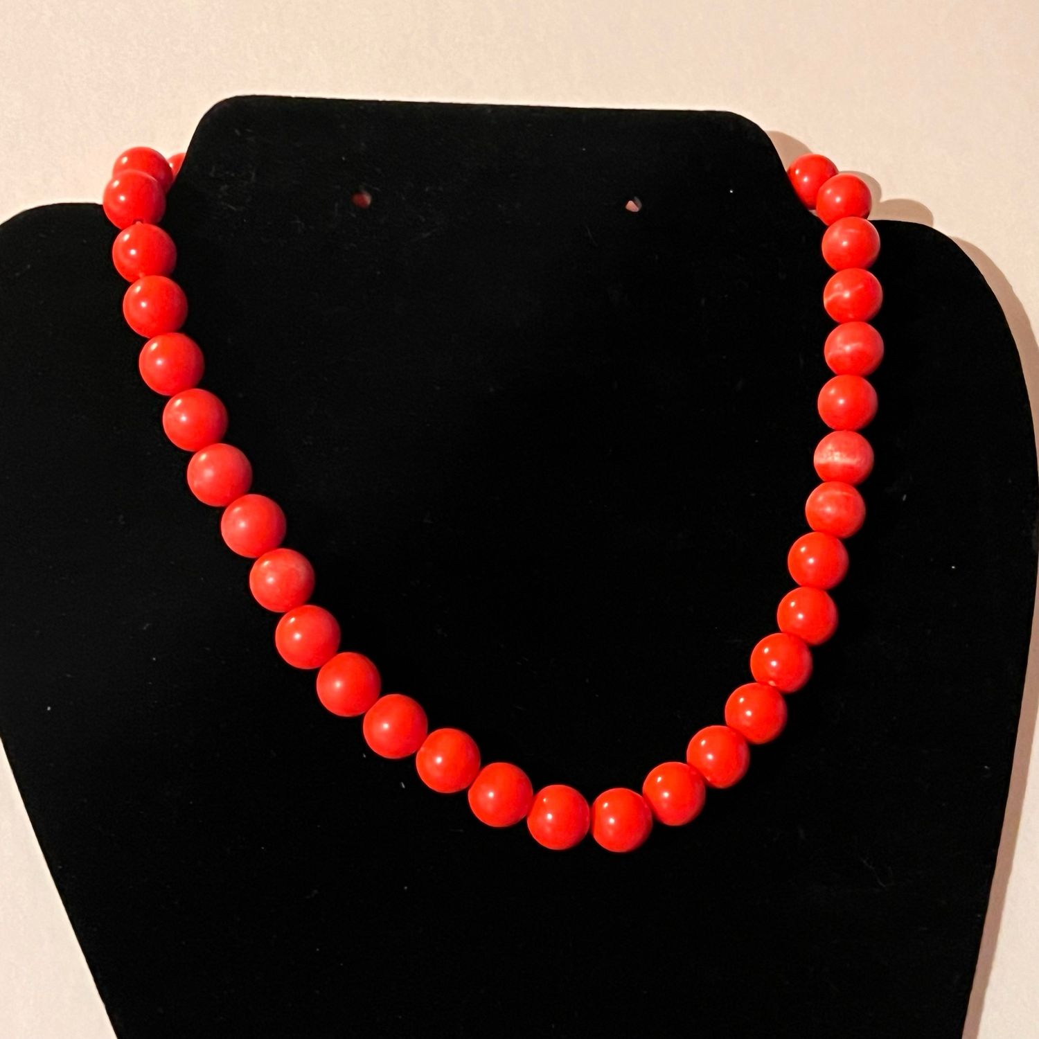Coral Round Bead Necklace