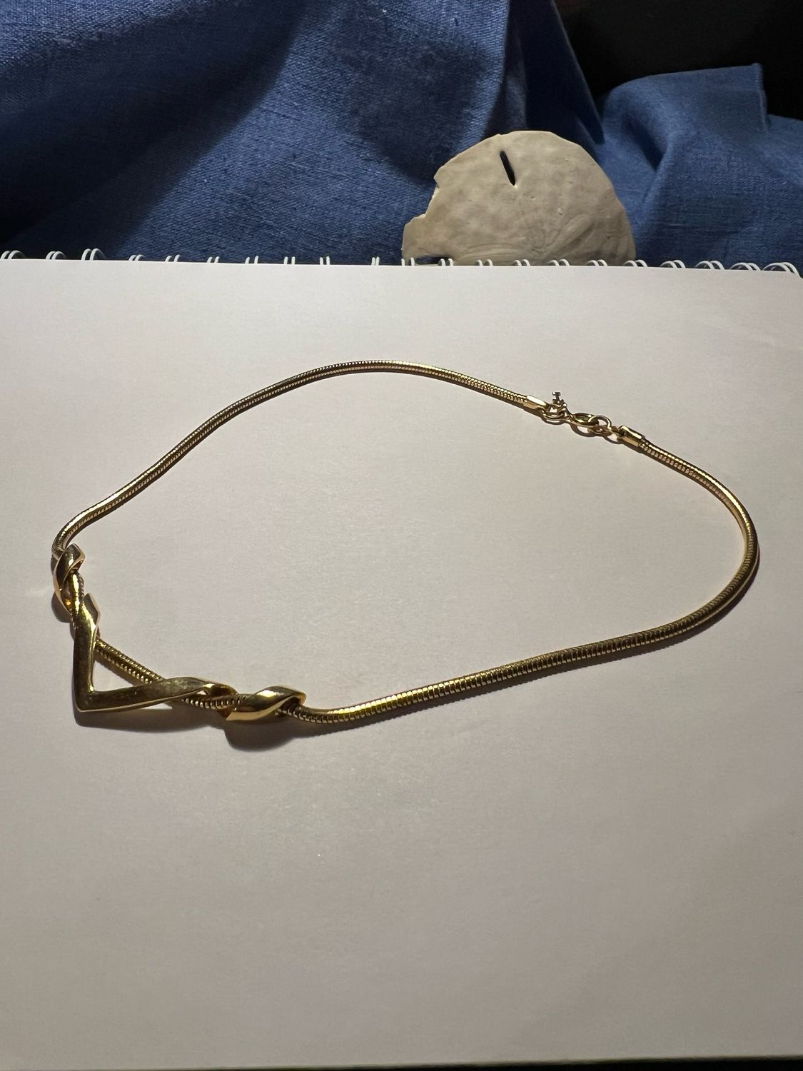 Trifari Signed V Pendant Necklace