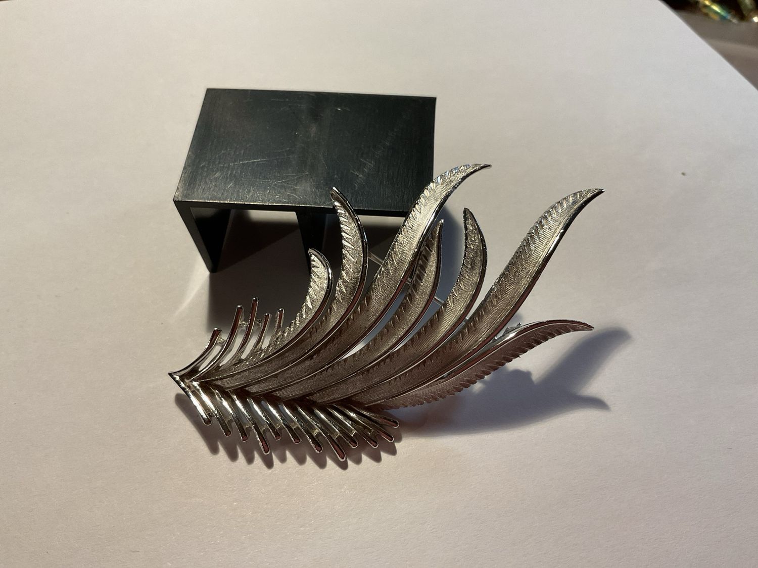 Crown Trifari 1959 Signed Feather Brooch