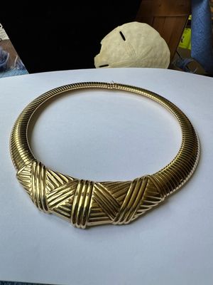 Gallery Glamour – Signed Avon Gas Pipe Necklace, 1980s Bold