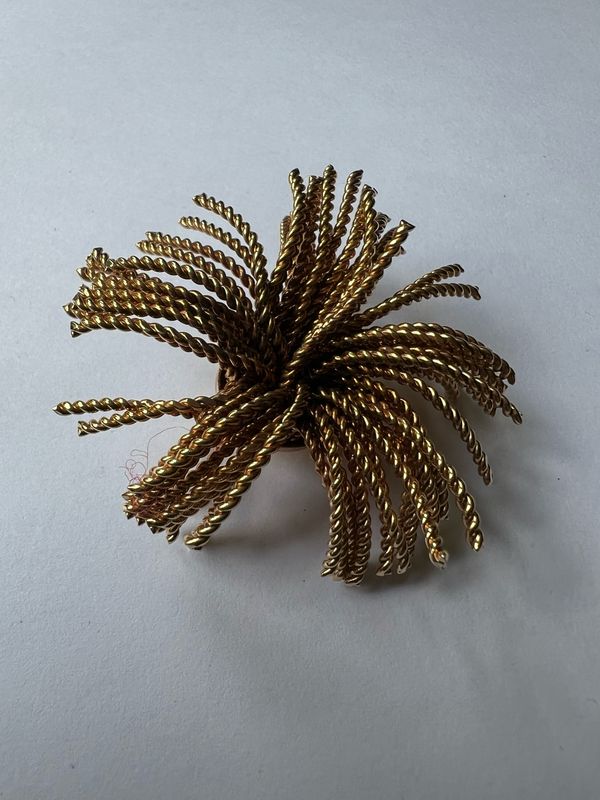 Antique Gold-Tone Firework Brooch | 2” Estate Treasure, Hand-Picked &amp; One-of-a-Kind