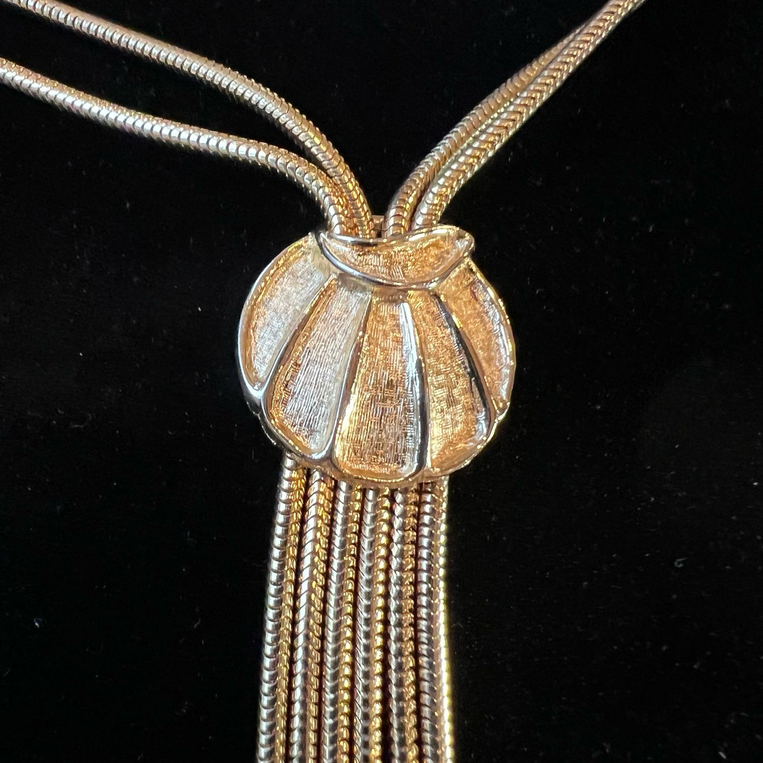 Gold Tone Tassel Fixed Lariat