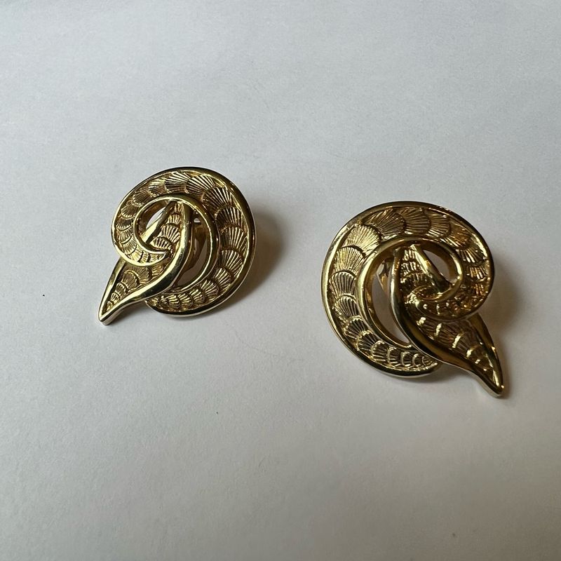 Golden Signature | Vintage MONET PATD Clip-On Earrings | Estate Collection