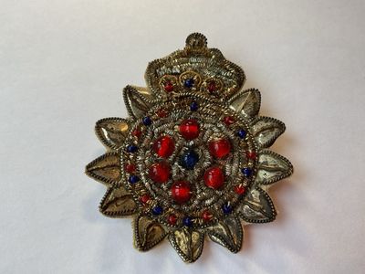 Embroidered Brooch Bead Pin