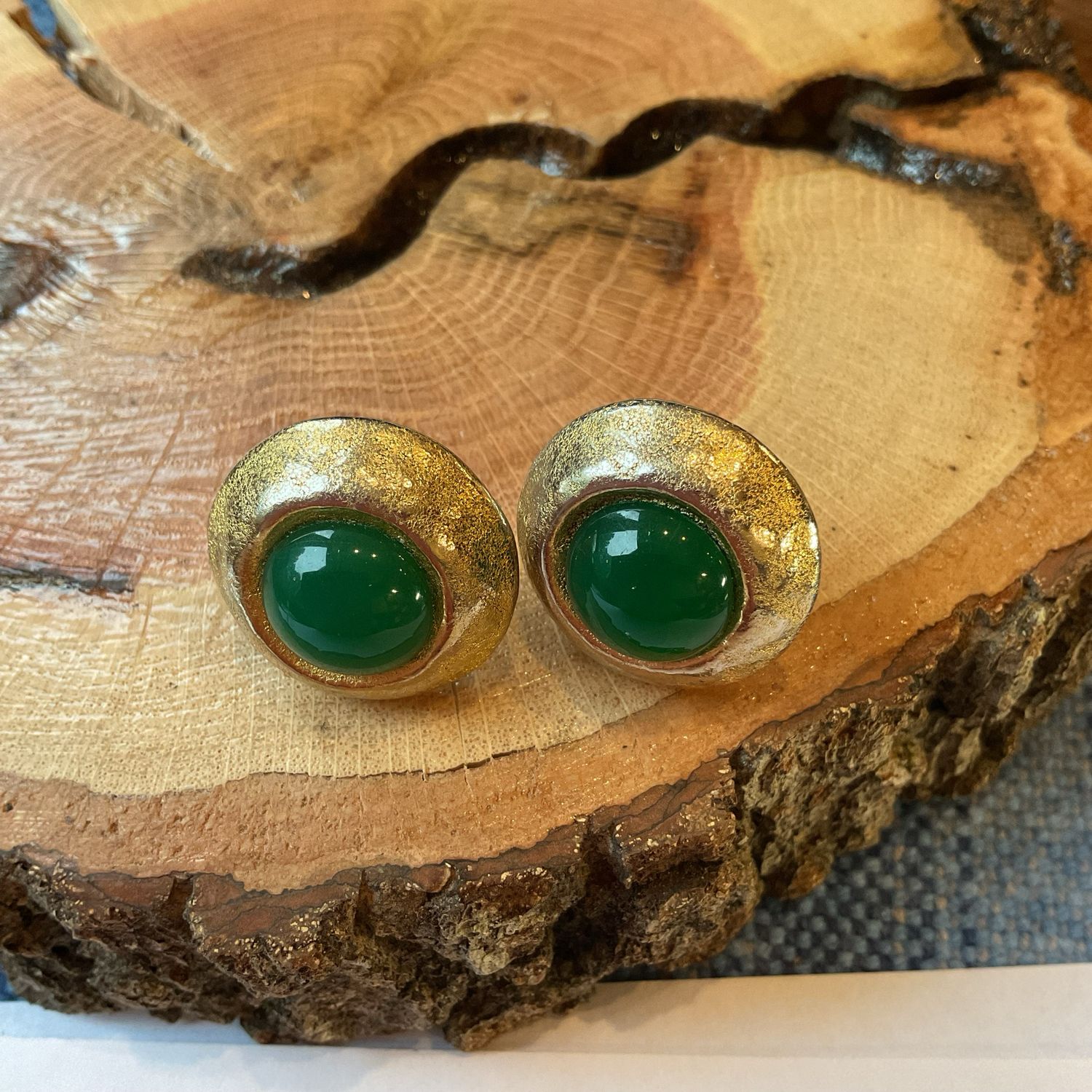 Crescent Moon Gold Tone Earrings