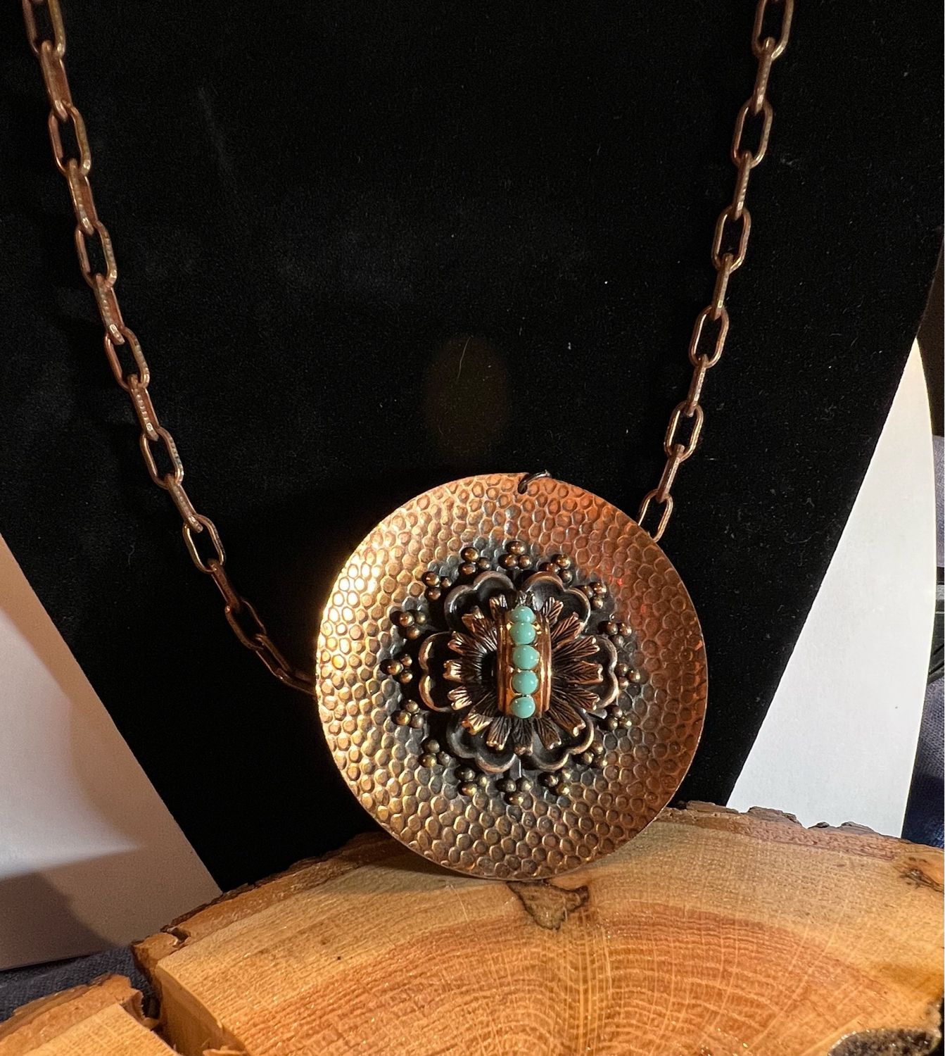 Faux Turquoise Copper Pendant