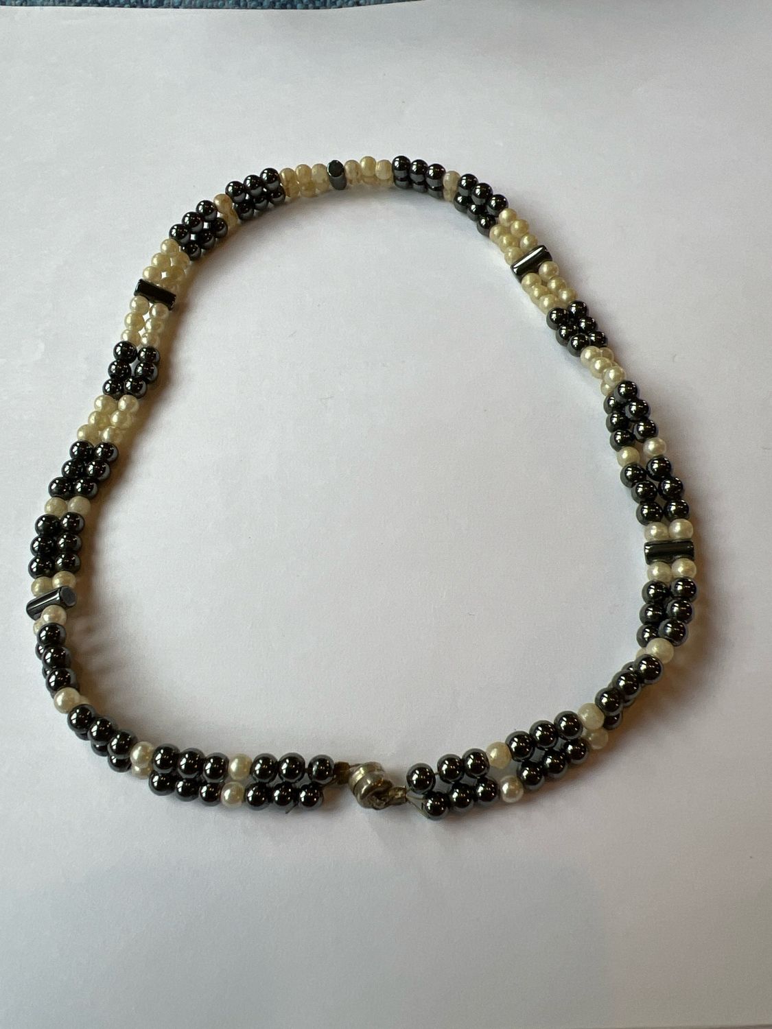 Double String Black &amp; White Necklace