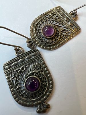 Amethyst 925 SS Earrings