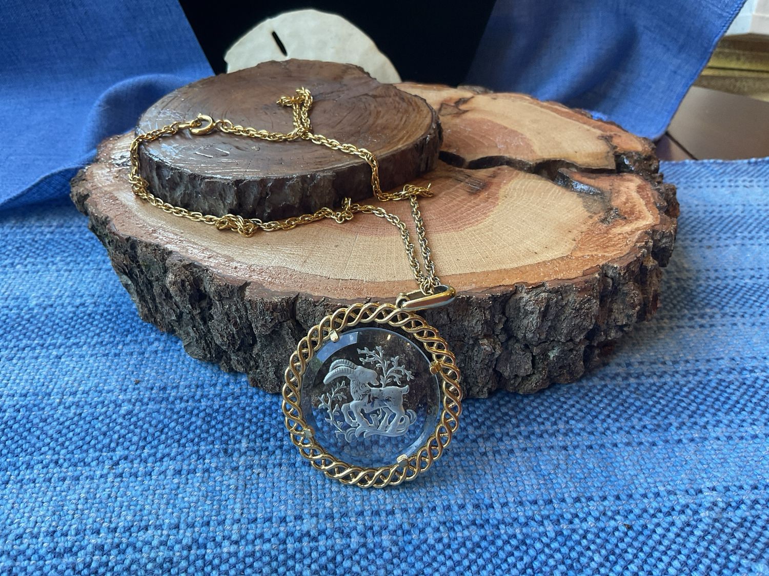 Crown Trifari Capricorn Pendant Necklace
