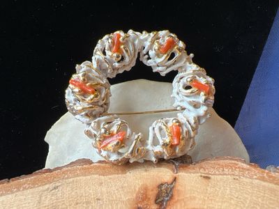 ZENTALL Signed Wreath Brooch