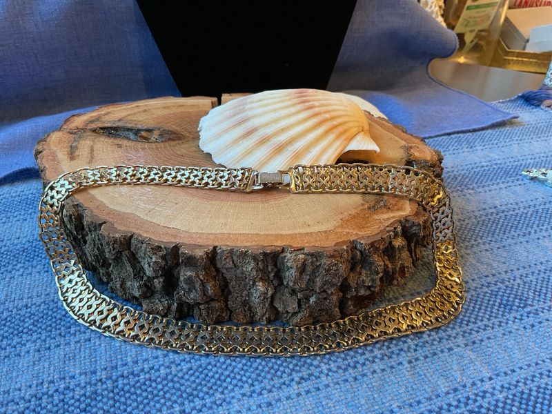 Golden Weave – Authentic 1930s Monet Woven Collar Necklace