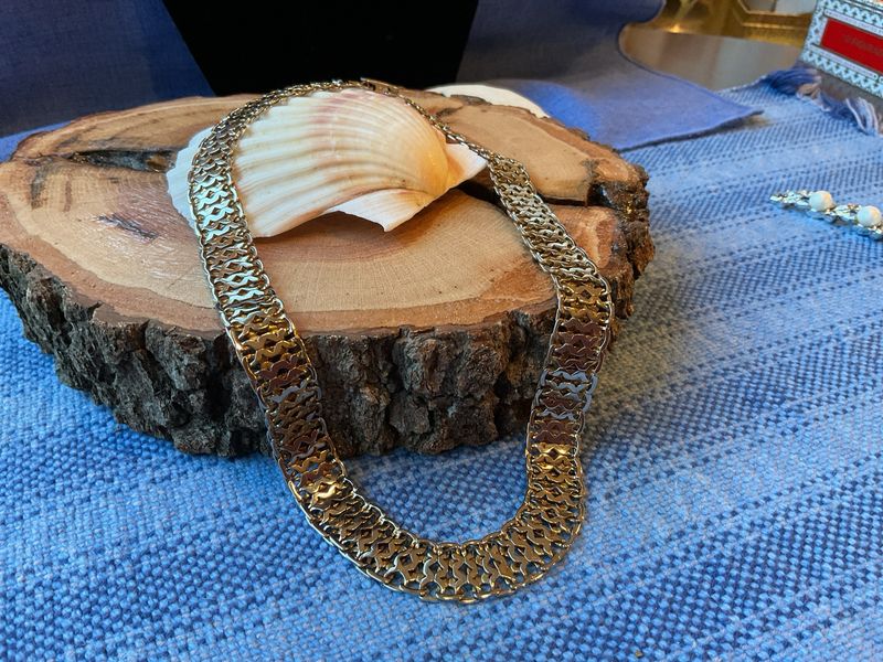 Golden Weave – Authentic 1930s Monet Woven Collar Necklace