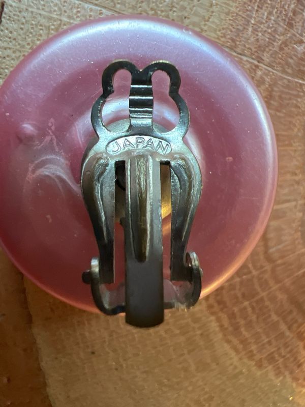 Pink Acrylic Clip-on Earrings