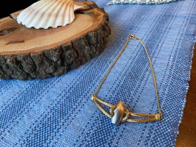 Crown Trifari Gold Tone Chain Collar Necklace