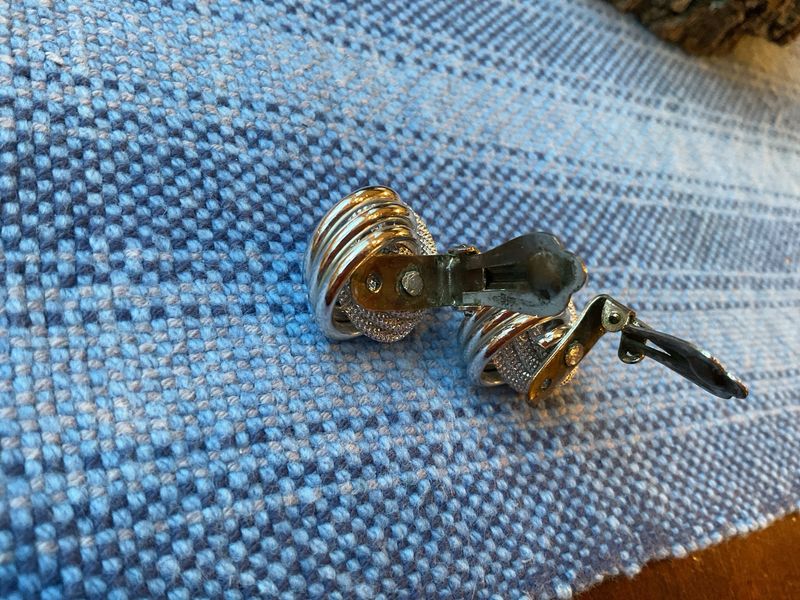 Tied in Time | Vintage Silver-Tone Love Knot Clip-On Earrings | Made in Germany | Estate Collection